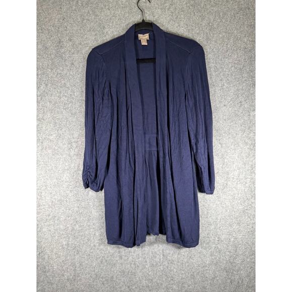 Chico's Sweater Women 1 Medium Long Sleeve Blue Lightweight Cardigan Neutral - Picture 1 of 7